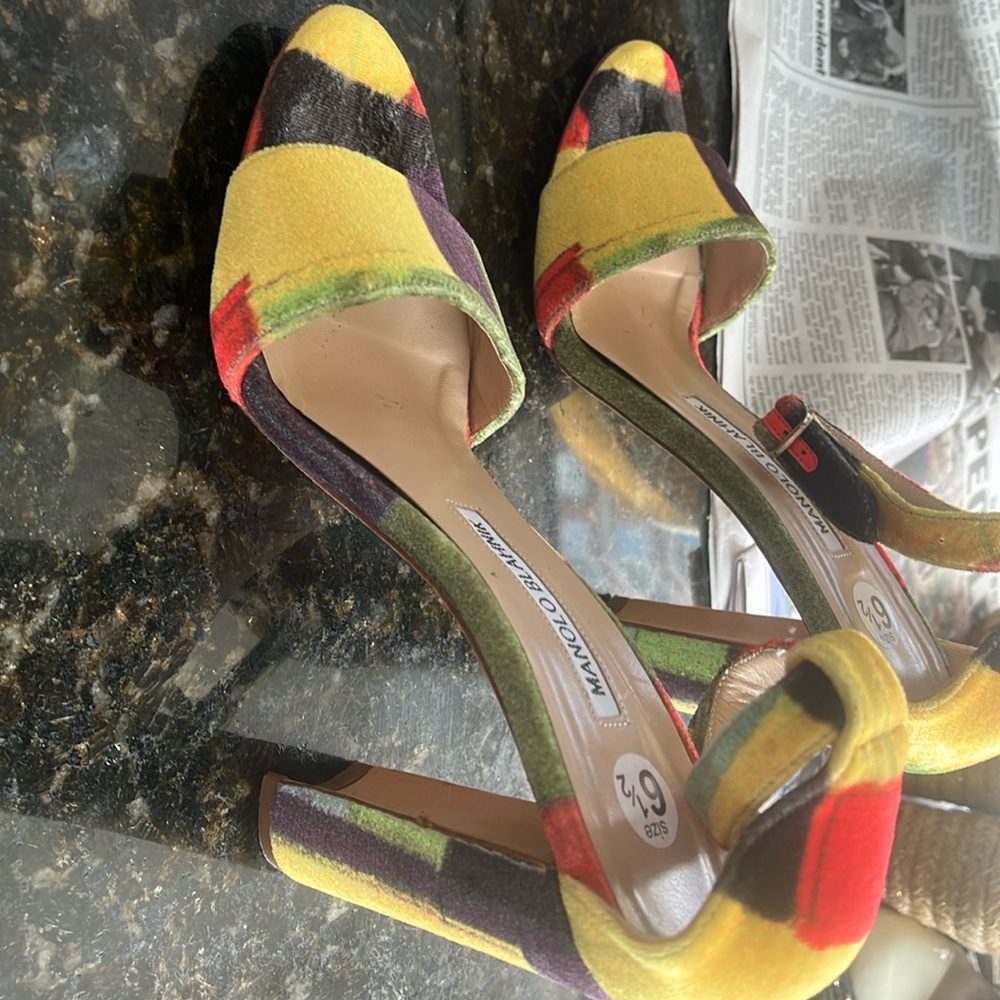 Velvet special one of a kind Manola sandal.  BIG MARKDOWN! !!!!!!